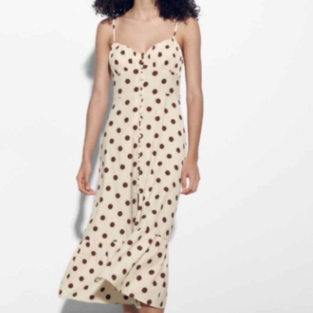 Zara Polka Dot Midi Dress-Small